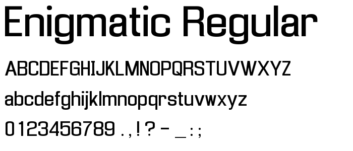 Enigmatic Regular font